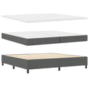 Box spring seng med hovedgærde Mørkegrå 200 x 200 cm Stof