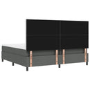 Box spring seng med hovedgærde Mørkegrå 200 x 200 cm Stof