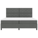Box spring seng med hovedgærde Mørkegrå 200 x 200 cm Stof