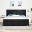 Box spring seng med hovedgærde Sort 200 x 200 cm Stof