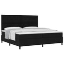 Box spring seng med hovedgærde Sort 200 x 200 cm Stof