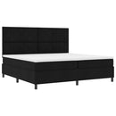 Box spring seng med hovedgærde Sort 200 x 200 cm Stof