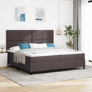 Box spring seng med hovedgærde Mørk Brun 200 x 200 cm Stof