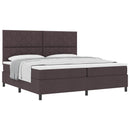 Box spring seng med hovedgærde Mørk Brun 200 x 200 cm Stof