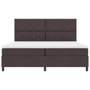 Box spring seng med hovedgærde Mørk Brun 200 x 200 cm Stof