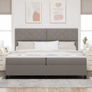 Box spring seng med hovedgærde Gråbrun 200 x 200 cm Stof