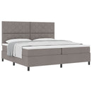 Box spring seng med hovedgærde Gråbrun 200 x 200 cm Stof