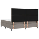 Box spring seng med hovedgærde Gråbrun 200 x 200 cm Stof