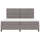 Box spring seng med hovedgærde Gråbrun 200 x 200 cm Stof