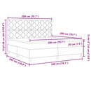 Box spring seng med hovedgærde Gråbrun 200 x 200 cm Stof