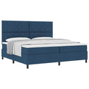 Box spring seng med hovedgærde Blå 200 x 200 cm Stof