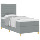 Box spring seng med madras Lysegrå 80 x 200 cm Stof