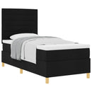 Box spring seng med madras med hovedgærde Sort 80 x 200 cm Stof