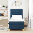 Box spring seng med madras med hovedgærde Blå 80 x 200 cm Stof