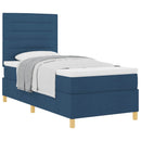 Box spring seng med madras med hovedgærde Blå 80 x 200 cm Stof