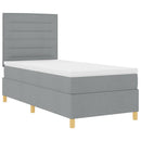 Box spring seng med madras Lysegrå 90 x 190 cm Stof