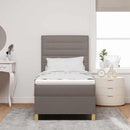 Box spring seng med hovedgærde Gråbrun 90 x 190 cm Stof