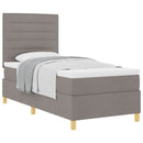 Box spring seng med hovedgærde Gråbrun 90 x 190 cm Stof