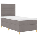Box spring seng med hovedgærde Gråbrun 90 x 190 cm Stof