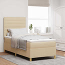 Box spring seng med madras Creme 90 x 190 cm Stof