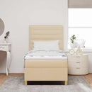 Box spring seng med madras Creme 90 x 190 cm Stof