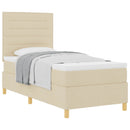 Box spring seng med madras Creme 90 x 190 cm Stof