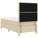 Box spring seng med madras Creme 90 x 190 cm Stof