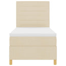 Box spring seng med madras Creme 90 x 190 cm Stof