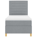 Box spring seng med madras Lysegrå 90 x 200 cm Stof