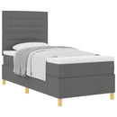 Box spring seng med madras Mørkegrå 100 x 200 cm Stof