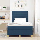 Box spring seng med madras med hovedgærde Blå 120 x 200 cm Stof