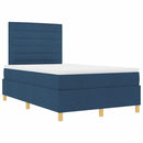 Box spring seng med madras med hovedgærde Blå 120 x 200 cm Stof