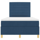 Box spring seng med madras med hovedgærde Blå 120 x 200 cm Stof