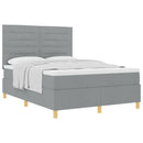 Box spring seng med madras Lysegrå 140 x 190 cm Stof
