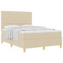 Box spring seng med madras Creme 140 x 190 cm Stof