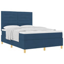 Box spring seng med madras med hovedgærde Blå 140 x 200 cm Stof