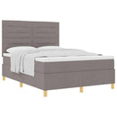 Box spring seng med hovedgærde Gråbrun 160 x 200 cm Stof