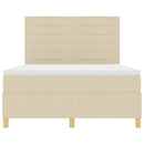Box spring seng med madras Creme 160 x 200 cm Stof