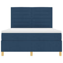 Box spring seng med hovedgærde Blå 160 x 200 cm Stof