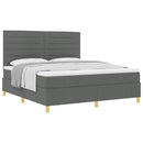 Box spring seng med madras Mørkegrå 180 x 200 cm Stof