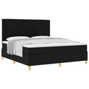 Box spring seng med madras Sort 180 x 200 cm Stof