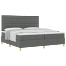 Box spring seng med madras Mørkegrå 200 x 200 cm Stof
