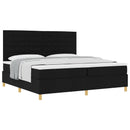 Box spring seng med madras Sort 200 x 200 cm Stof
