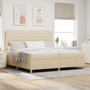 Box spring seng med madras Creme 200 x 200 cm Stof