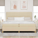 Box spring seng med madras Creme 200 x 200 cm Stof