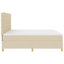 Box spring seng med madras Creme 200 x 200 cm Stof