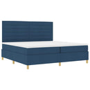 Box spring seng med hovedgærde Blå 200 x 200 cm Stof