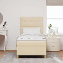 Box spring seng med hovedgærde Creme 80 x 200 cm Stof