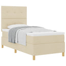 Box spring seng med hovedgærde Creme 80 x 200 cm Stof