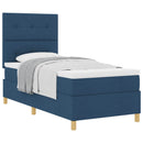 Box spring seng med hovedgærde Blå 80 x 200 cm Stof